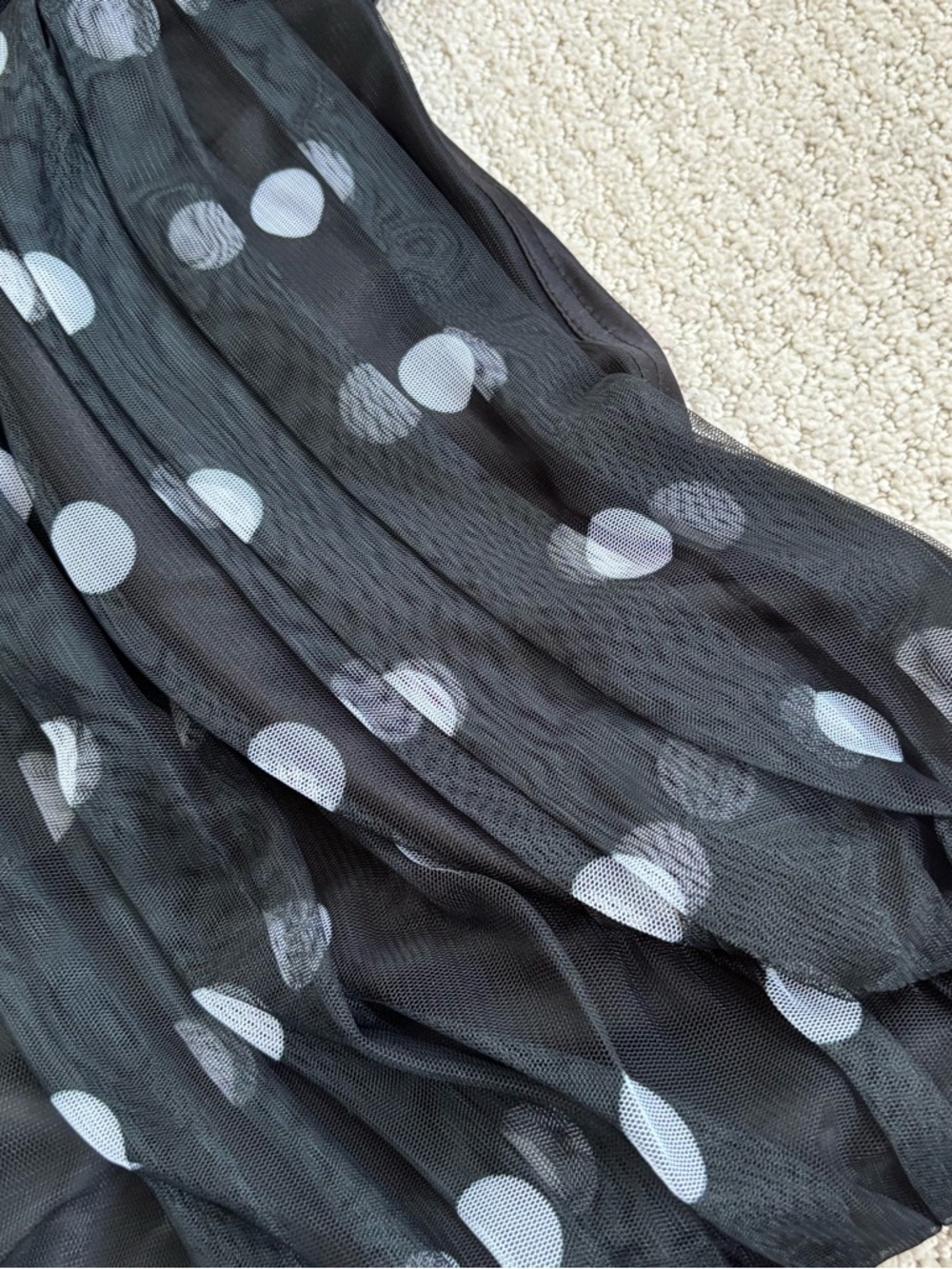 Eliza J Black Polka Dot Ruched Bodice Evening Gown with tulle skirt - Picture 11 of 15